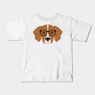Coonhound With Nerdy Glasses Kids T-Shirt